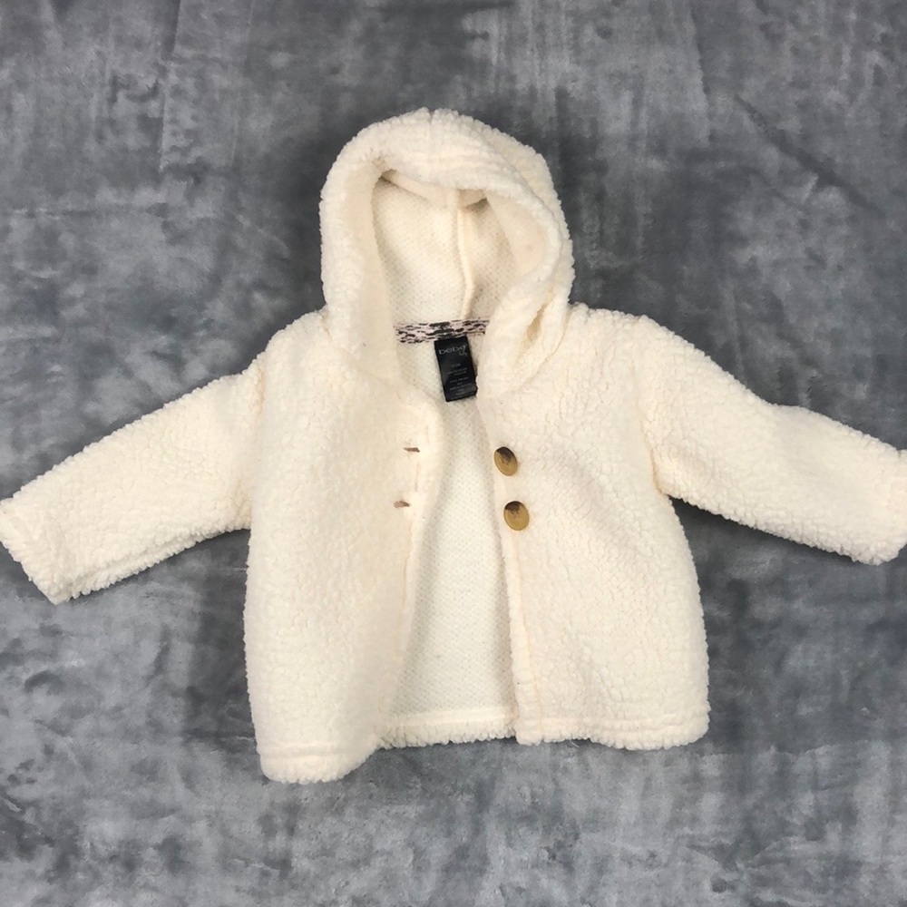 Bebe baby brand Sherpa hoodie for 0-3 months infant coat